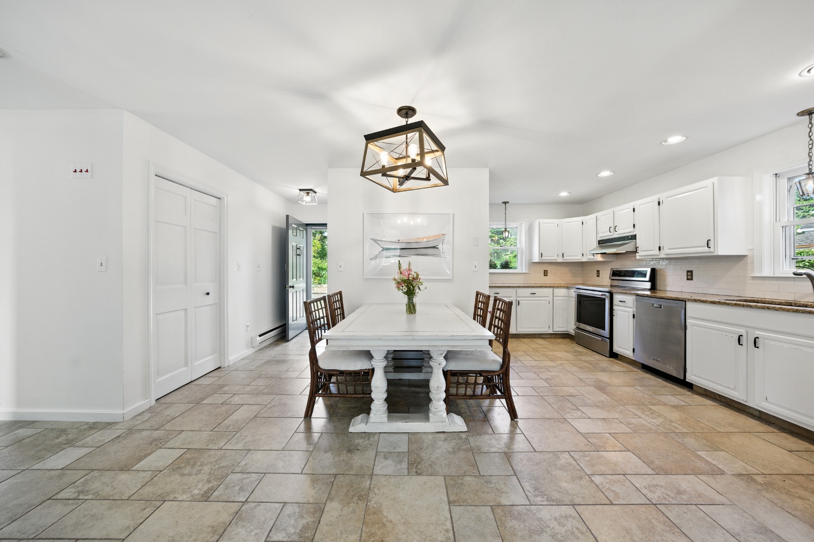 2 The Grove Nantucket, MA 02554 - Photo 12 of 33 a dining room dining table chairs kitchen view and a window