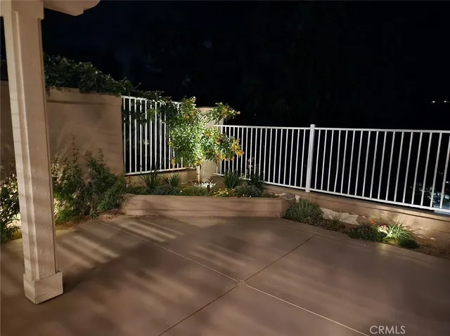 a view of a black gate