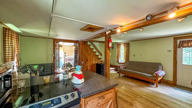 a living room with furniture