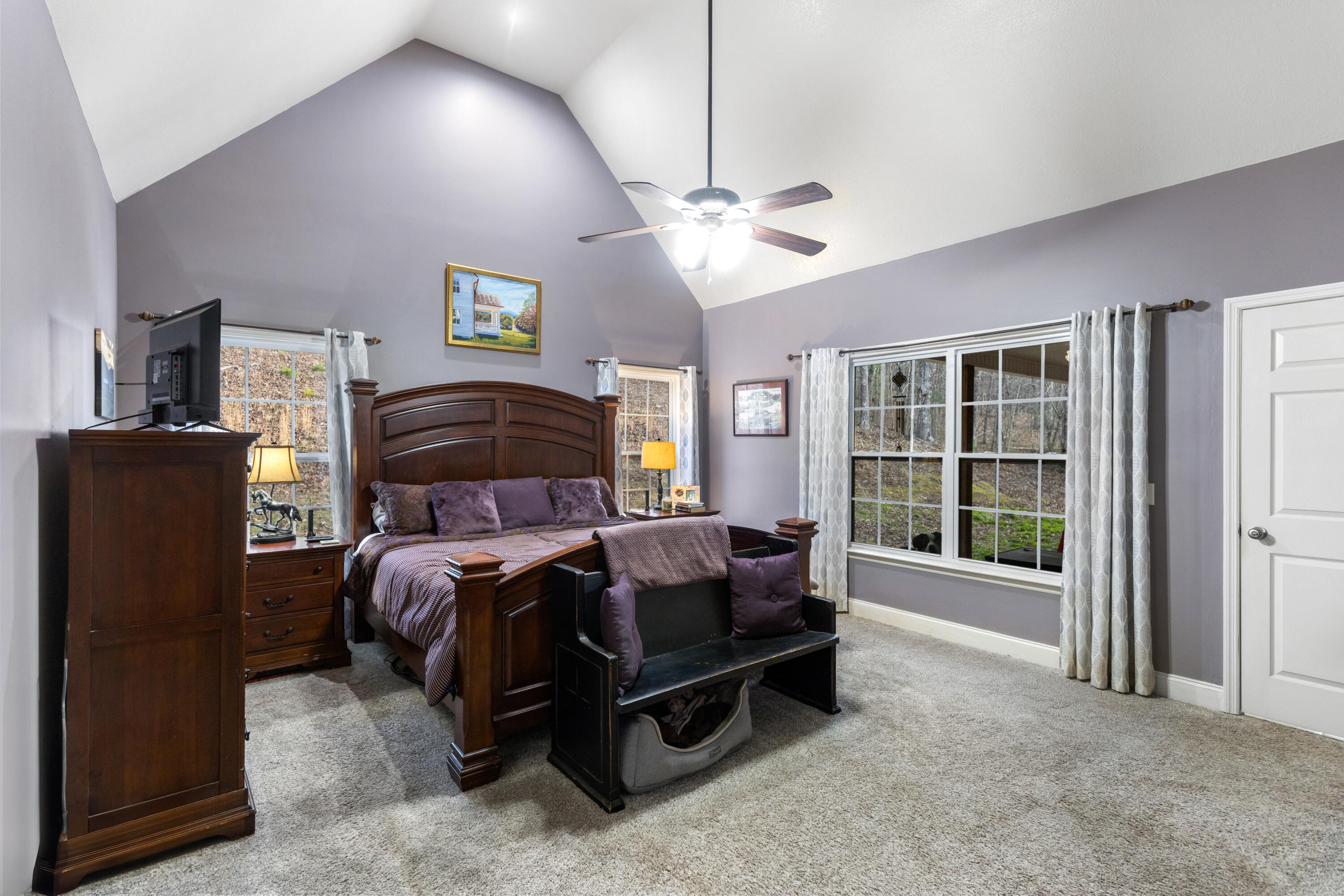 940 Van Davis Road Georgetown, TN 37336 - Photo 20 of 38 Primary bedroom with vaulted ceilings