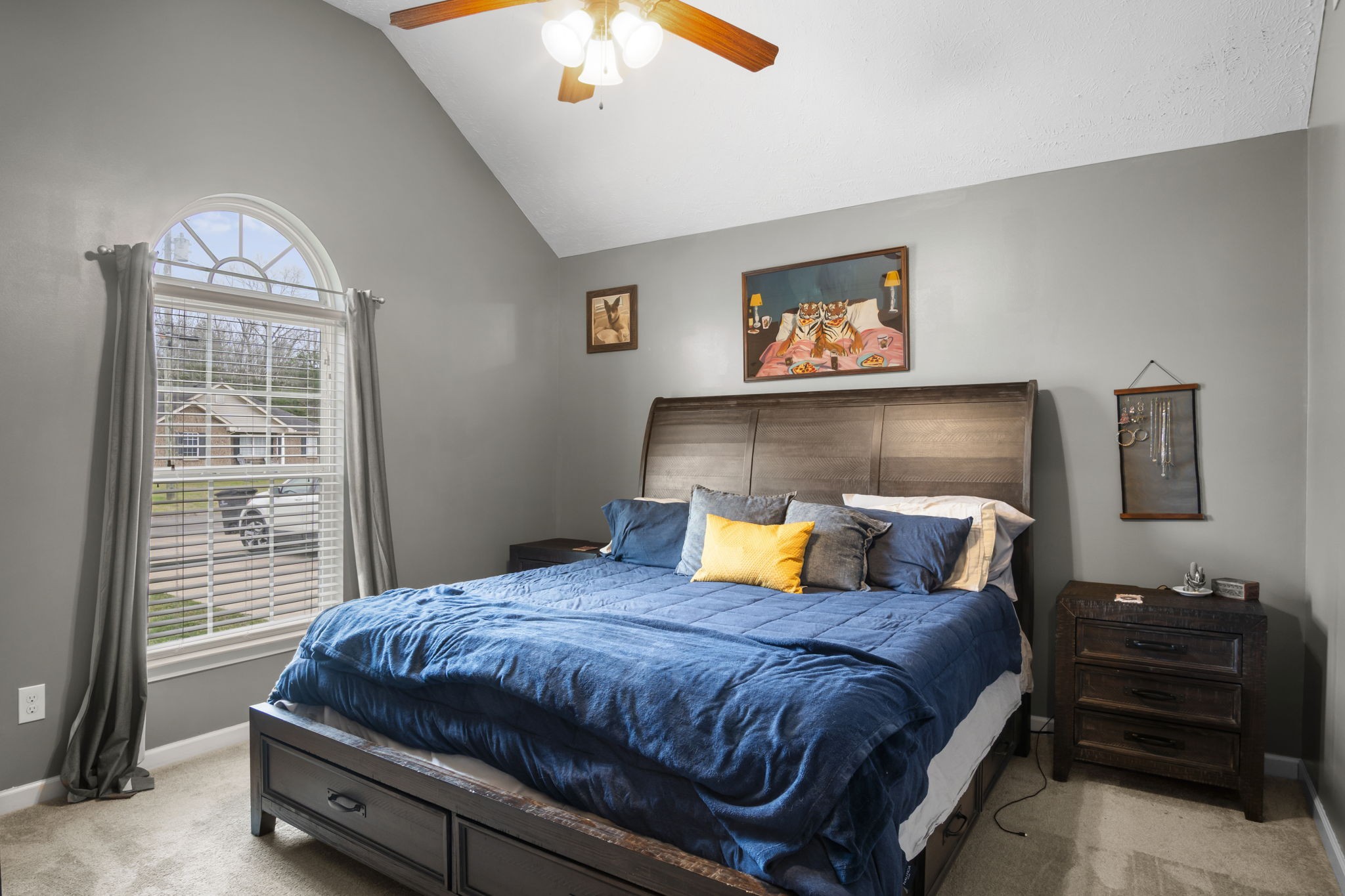 3306 Barretts Ridge Drive Murfreesboro, TN 37130 - Photo 21 of 24 a bedroom with a bed and a chandelier