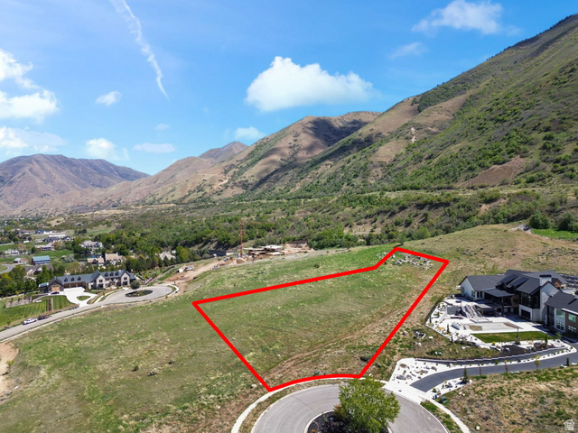 1284 Middle Canyon Court, Unit 69 Mapleton, UT 84664 - Photo 9 of 20 Aerial view of property's location featuring property parcel outlined and mountains