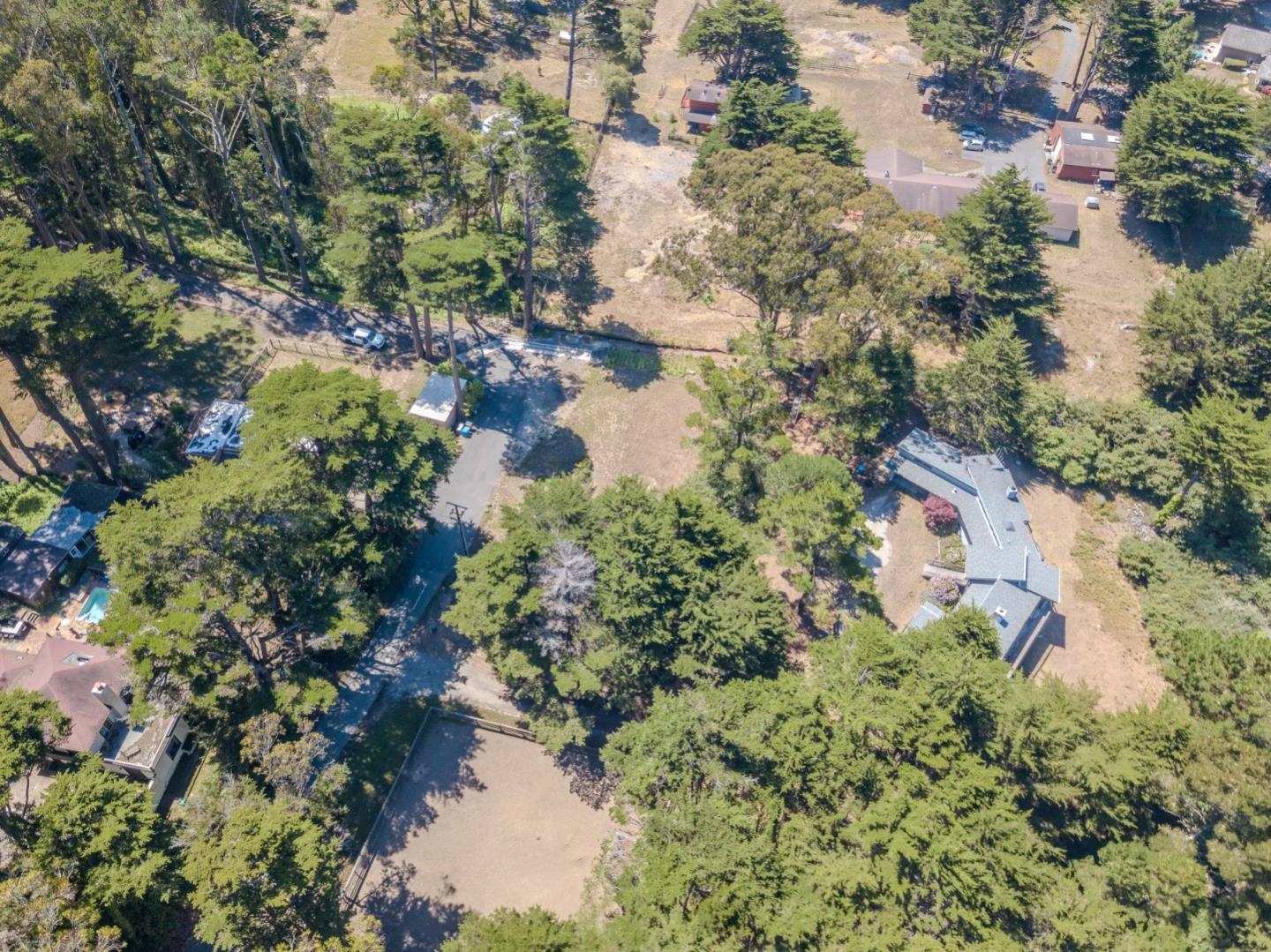 End Of End Of Hermosa Road Montara, CA 94037 - Photo 7 of 16 an aerial view of residential house with outdoor space and trees all around