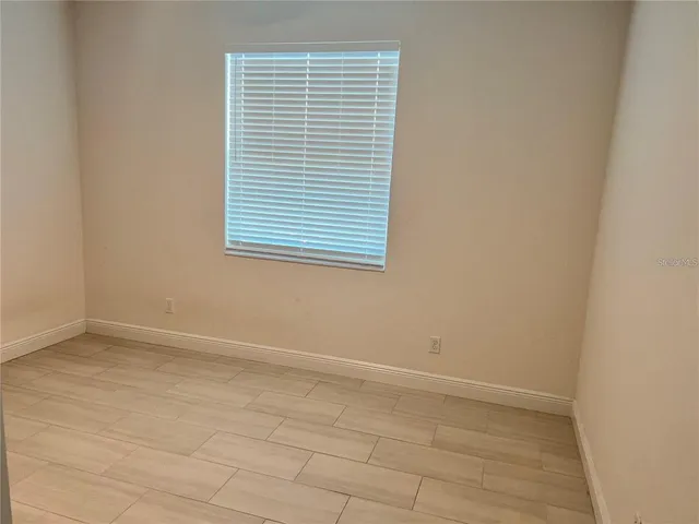 an empty room with a window
