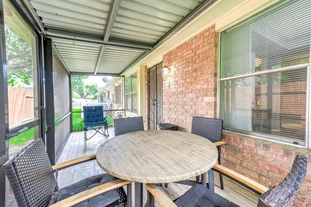 a outdoor space with furniture