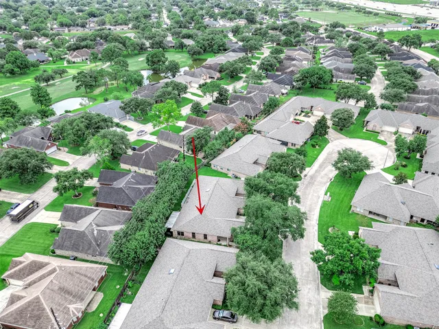 an aerial view of a house