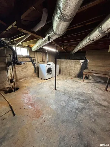 a view of a garage with wooden wall