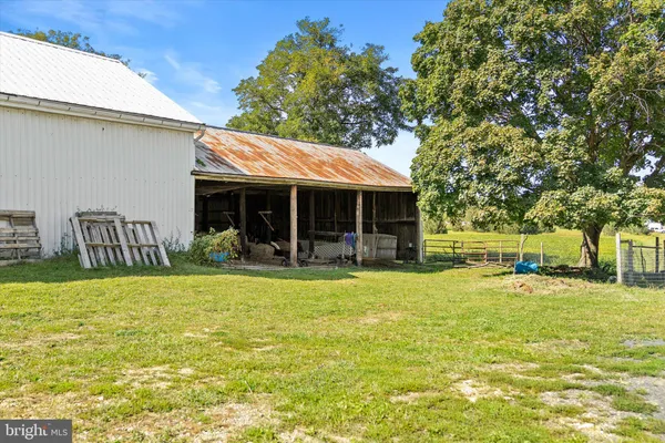 a view of a garage with furniture
