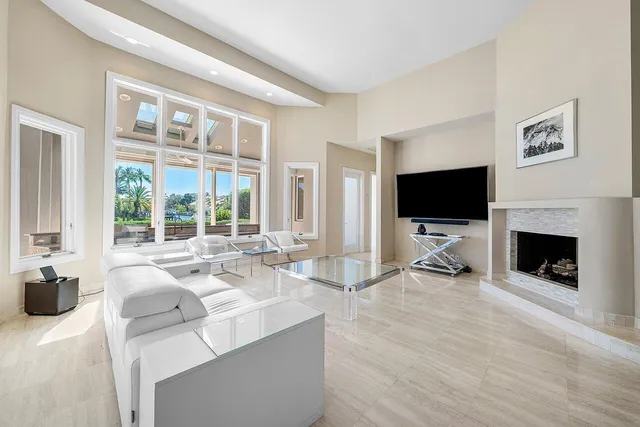 a view of a balcony with lake view