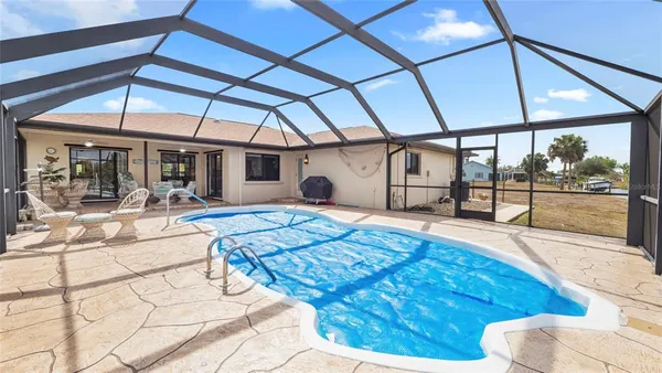 a living room with a bed
