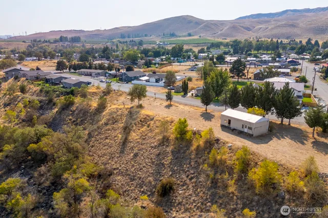 a view of a lake with mountains in the background