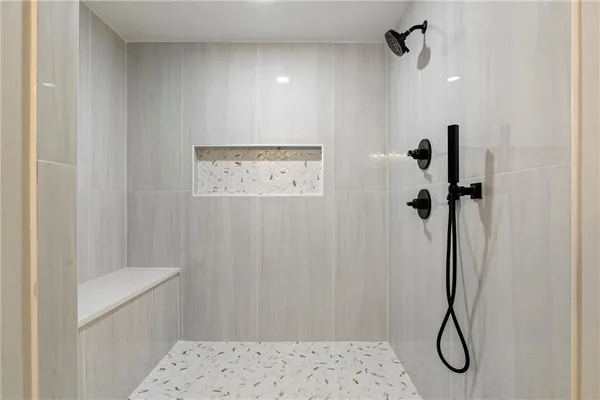 a bathroom with a shower