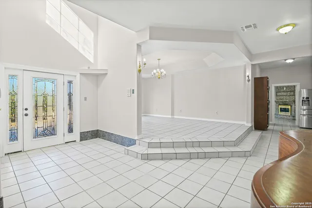 a spacious bathroom with a shower