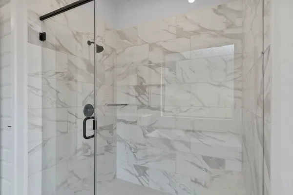 a bathroom with a shower