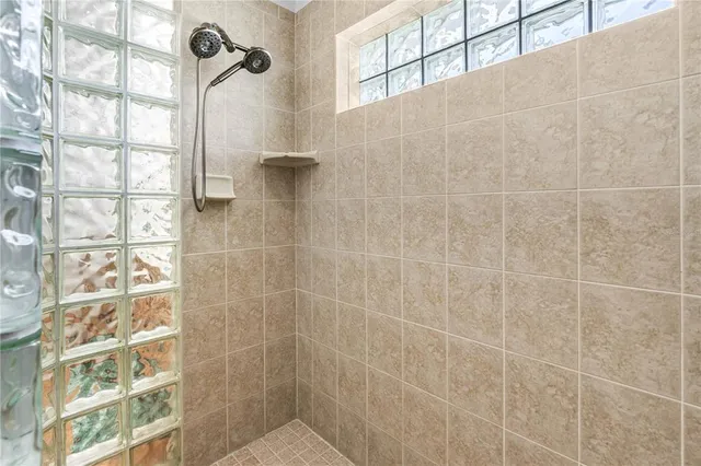 a bathroom with a shower
