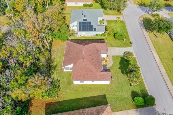 an aerial view of a house