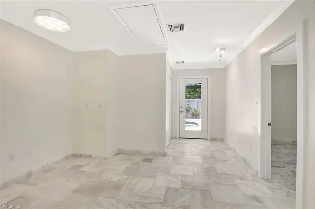 a house view with a garden space