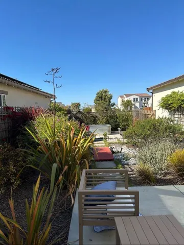 a view of a balcony with an outdoor space