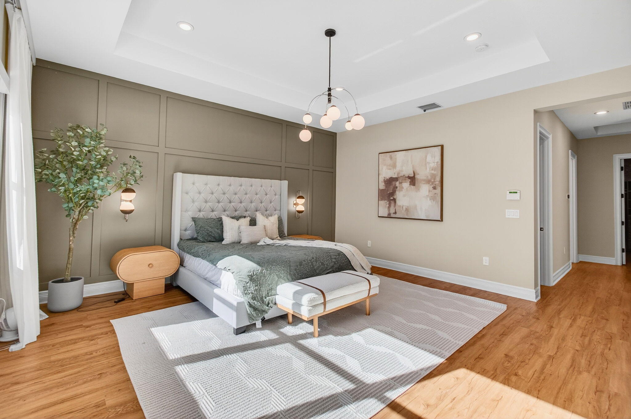 19886 Meadowside Lane Boca Raton, FL 33498 - Photo 24 of 84 a bedroom with a bed and a chandelier