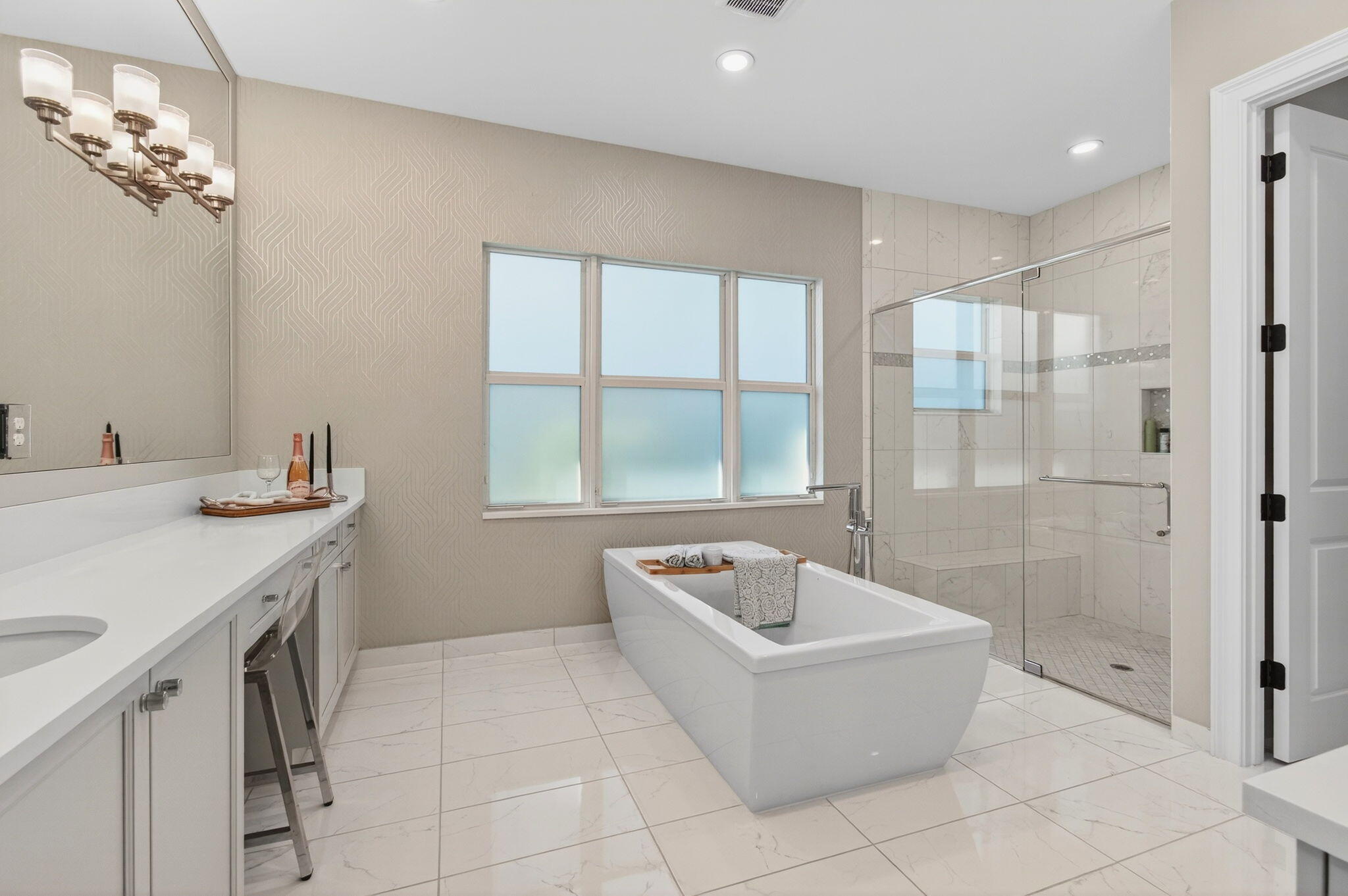 19886 Meadowside Lane Boca Raton, FL 33498 - Photo 28 of 84 a spacious bathroom with a tub shower and sink