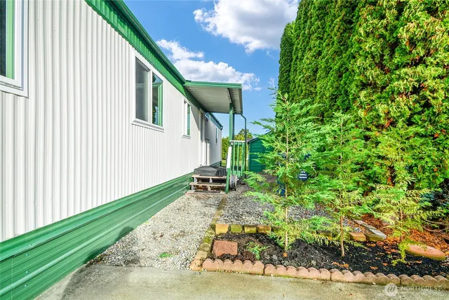 a house view with a garden space