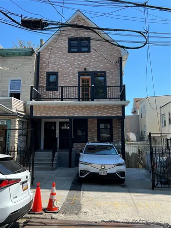 a car parked in front of a building