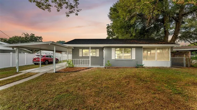 a view of a house with a patio
