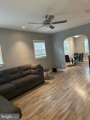 a lobby with furniture and window