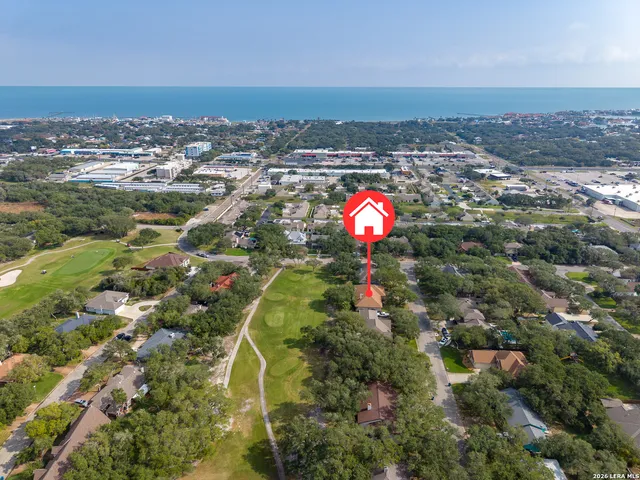 an aerial view of a house