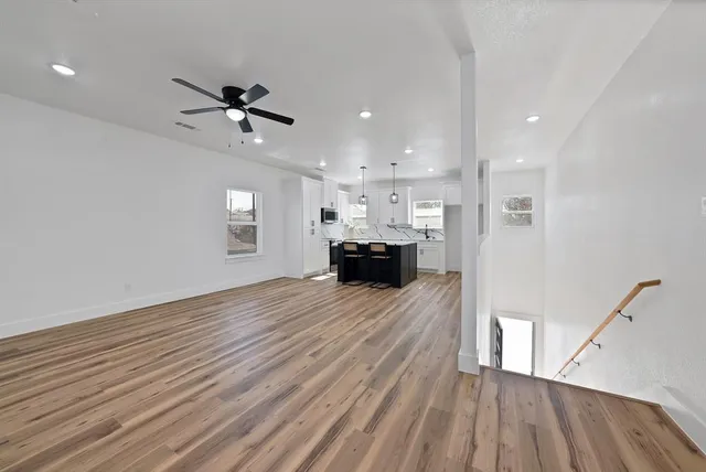 a view of livingroom with furniture and wooden floor