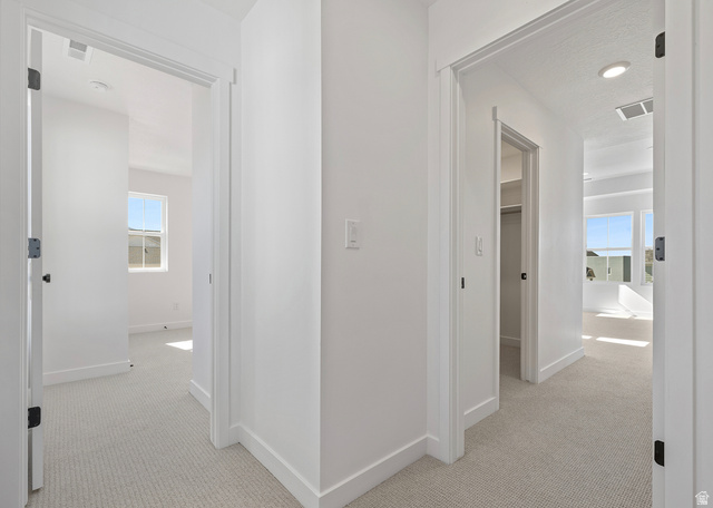 11214 South Easy Bee Road, Unit 270 South Jordan, UT 84009 - Photo 23 of 31 Hallway featuring light-colored carpet flooring, white walls, and white trim