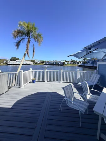 a balcony with an ocean view