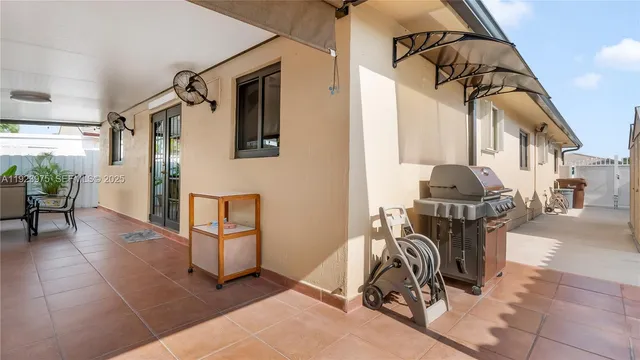 a path view of a house with a yard