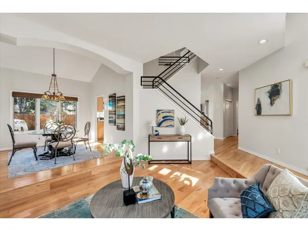 a living room with furniture