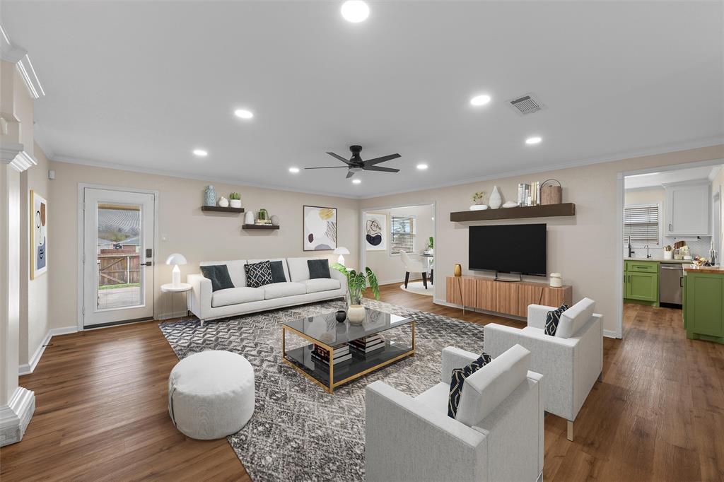 4401 Lacey Circle Waco, TX 76708 - Photo 7 of 38 a living room with furniture and a flat screen tv