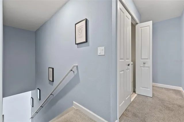 a view of a hallway with elevator