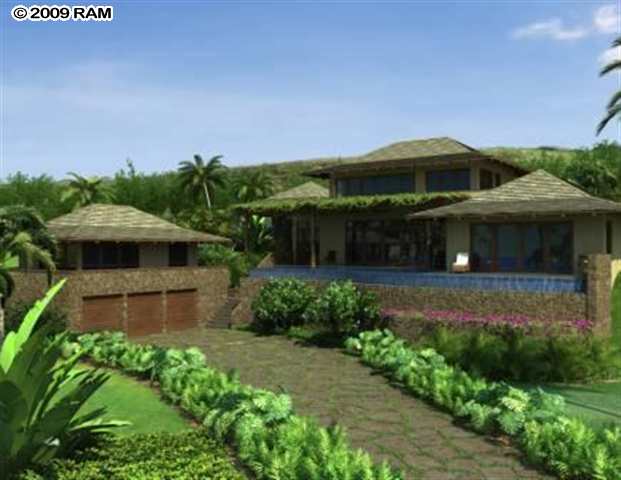 5077 Makena Road, Unit PAPA'ANUI LOT 7 Kihei, HI 96753 - Photo 20 of 22 a front view of a house with a garden