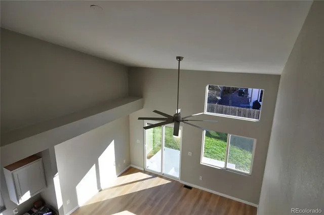 a view of a livingroom with a window