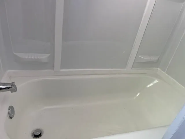 a close up of a bathtub