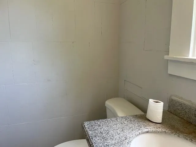 a bathroom with a sink and toilet