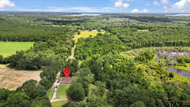 a view of a bunch of flowers in front of house