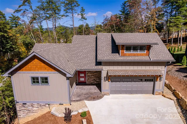 an aerial view of a house