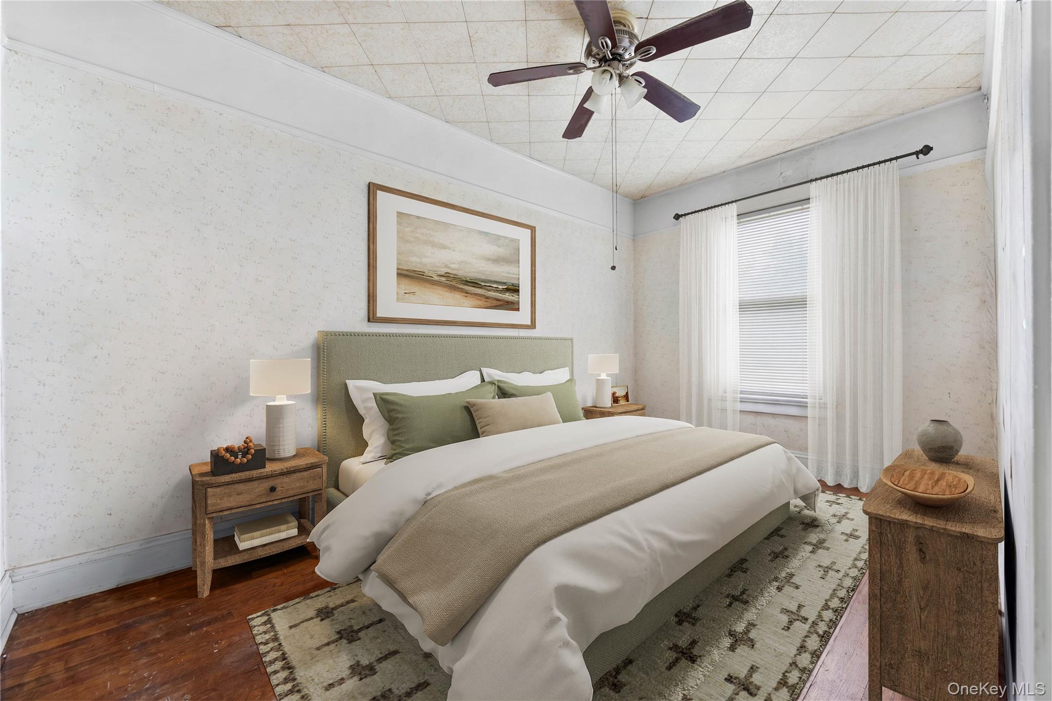 37-07 20th Road Queens, NY 11105 - Photo 10 of 24 a bedroom with a bed and wooden floor