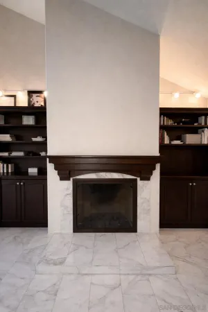 a kitchen with a stove and a microwave