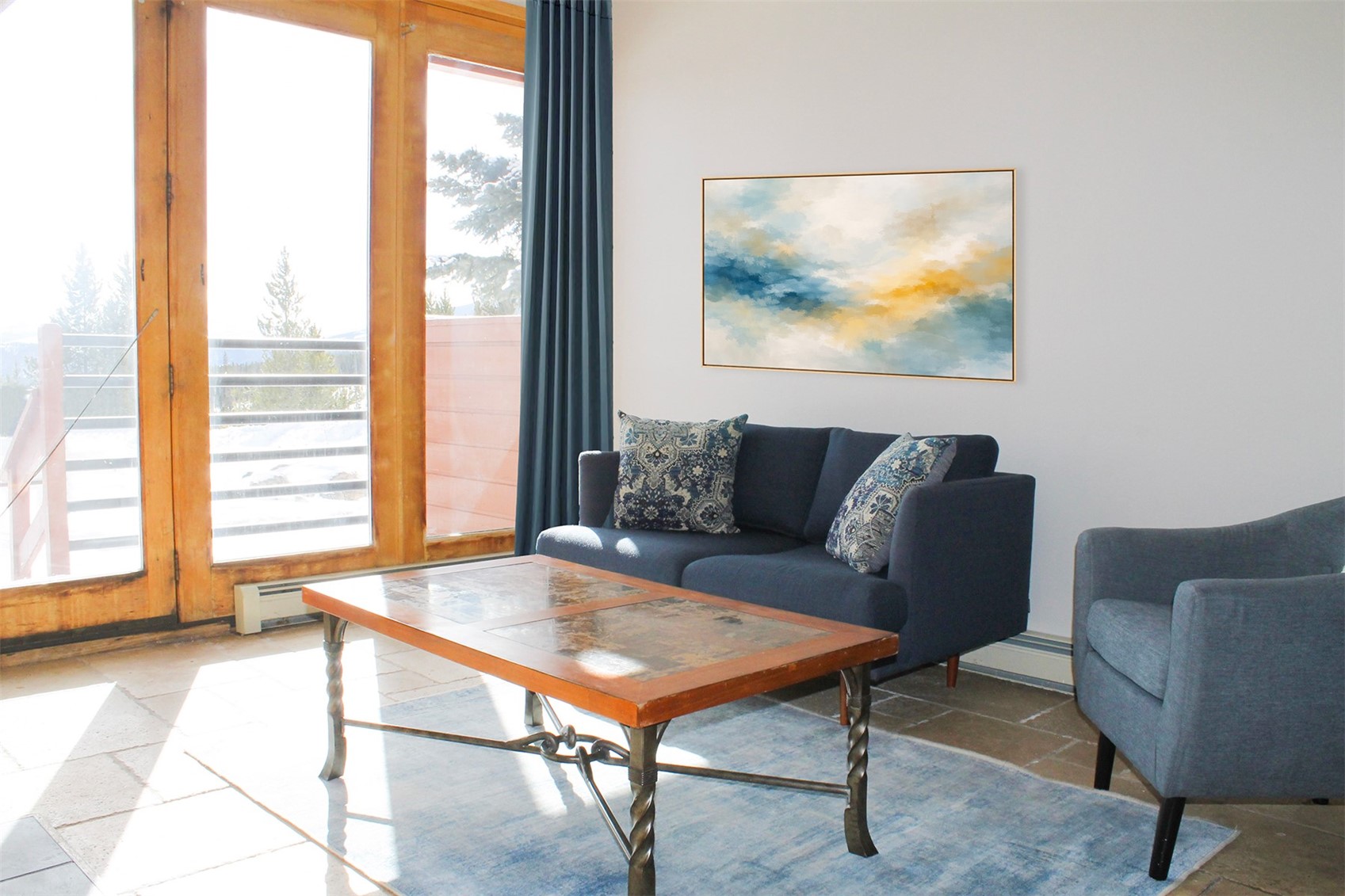 91400 Ryan Gulch Road, Unit 408B Silverthorne, CO 80498 - Photo 9 of 25 a living room with furniture and a window