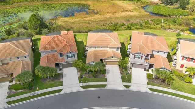 an aerial view of multiple house