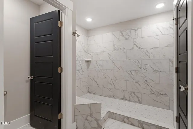 a bathroom with a shower