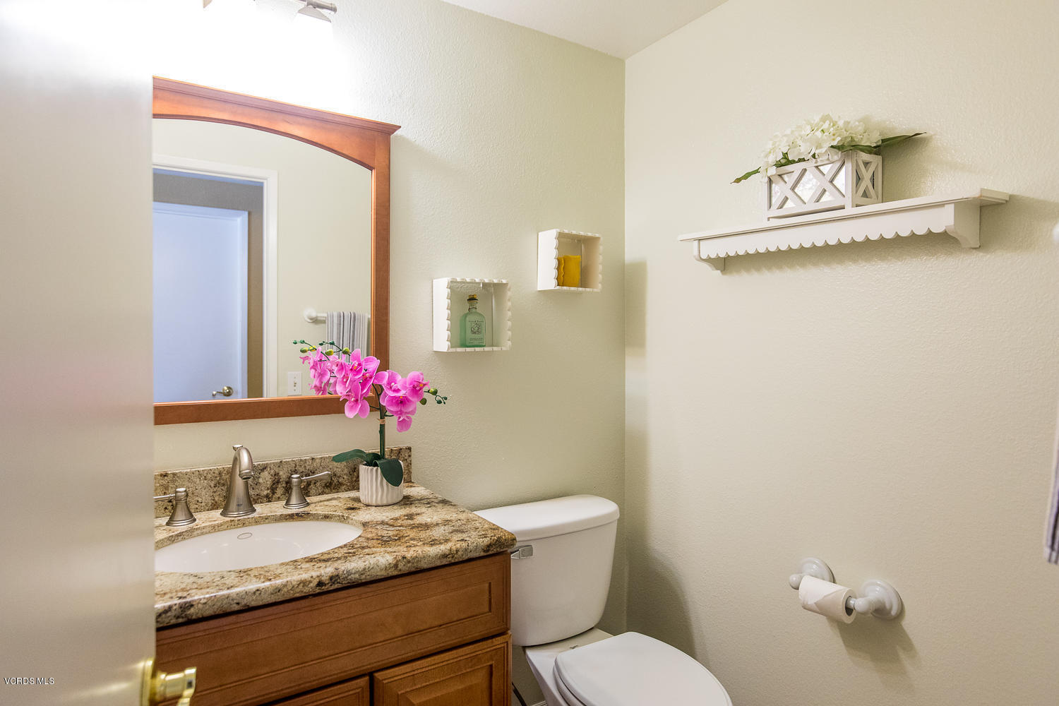 3544 Radcliffe Road Thousand Oaks, CA 91360 - Photo 24 of 27 a bathroom with a granite countertop sink mirror and toilet