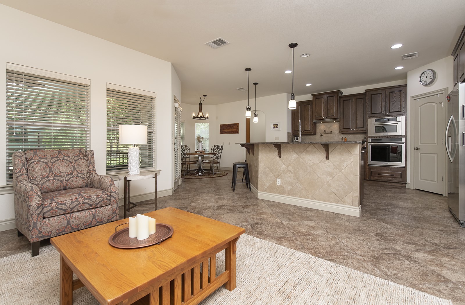 213 Acker Road Georgetown, TX 78633 - Photo 8 of 32 a living room with furniture and kitchen view