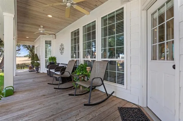 a view of a garden with a patio